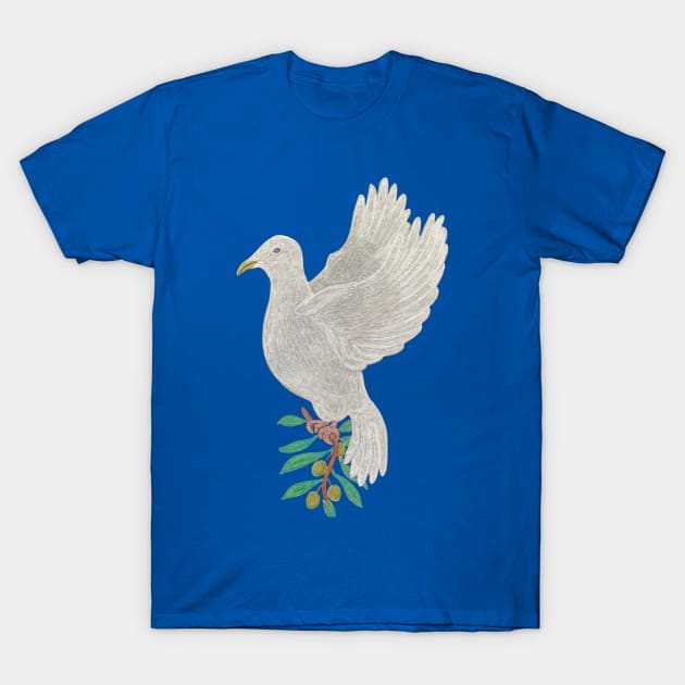 Dove With Olive branch T-Shirt by LuvbuzzArt